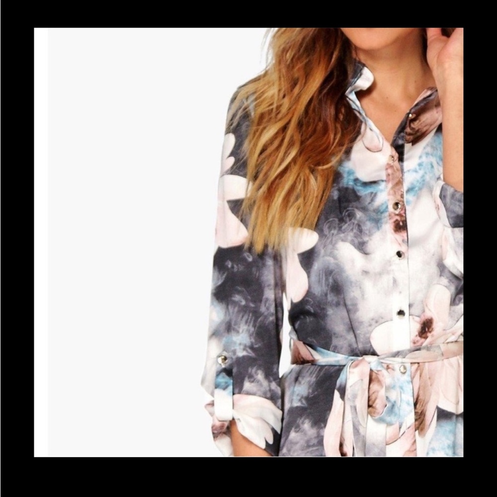 Floral Print Button-Up Dress